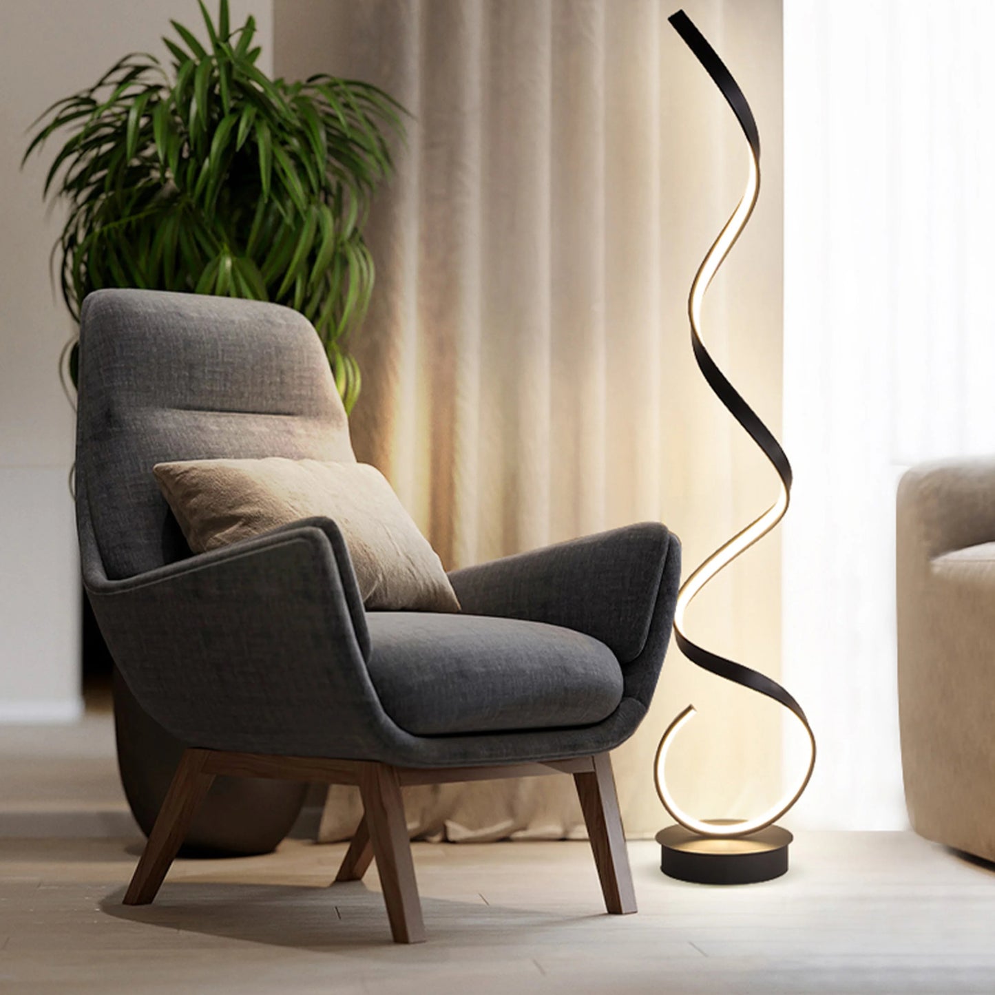 Luminaire Design Sur Pied - Noir