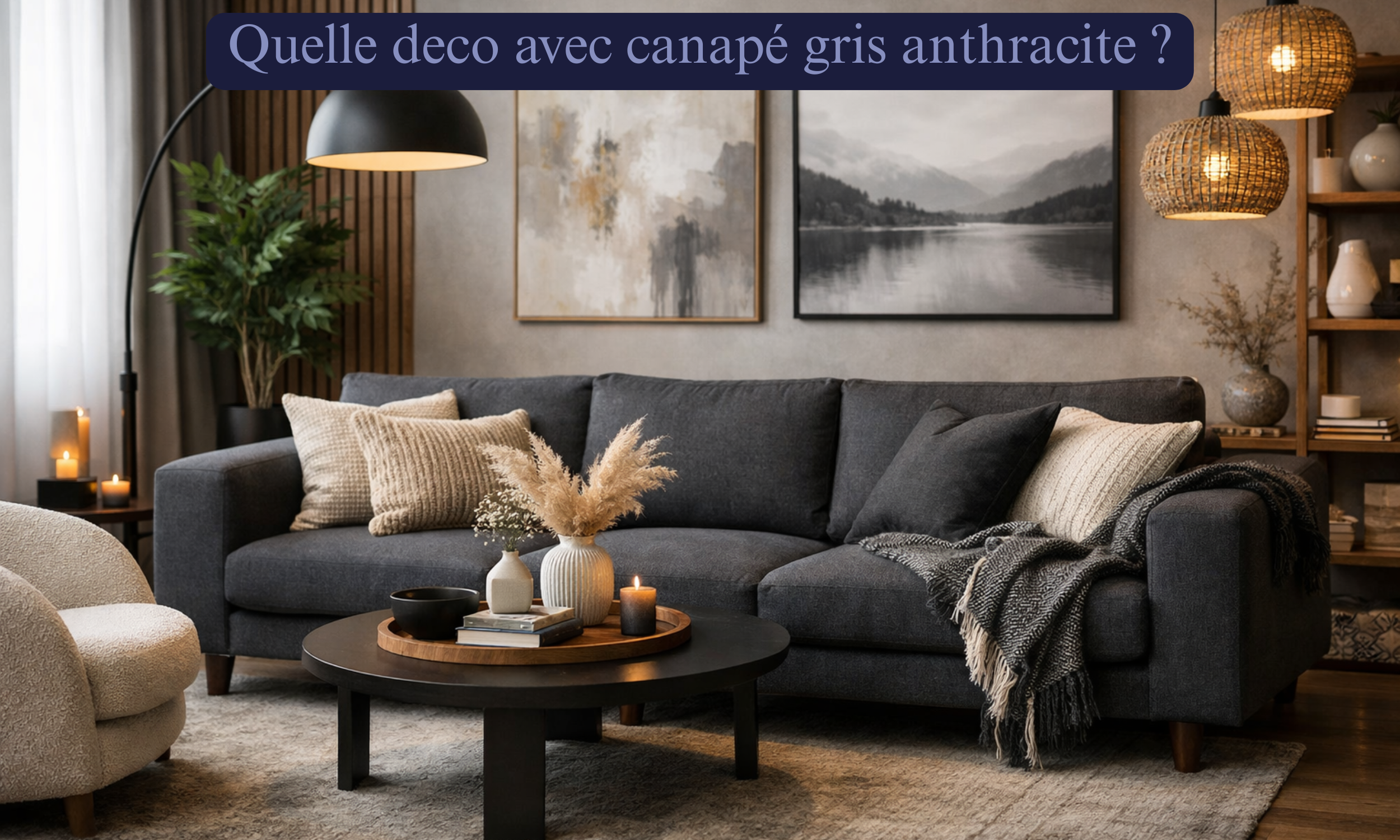 Quelle déco avec canapé gris anthracite : guide complet pour un salon harmonieux et chaleureux