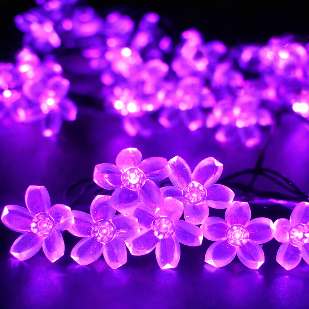Guirlande Florales Solaire Extérieur - Violet