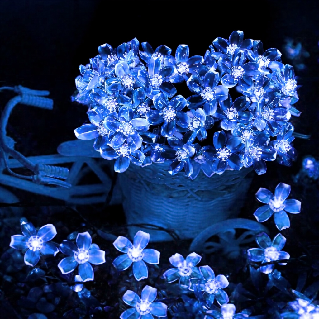 Guirlande Florales Solaire Extérieur - Bleu