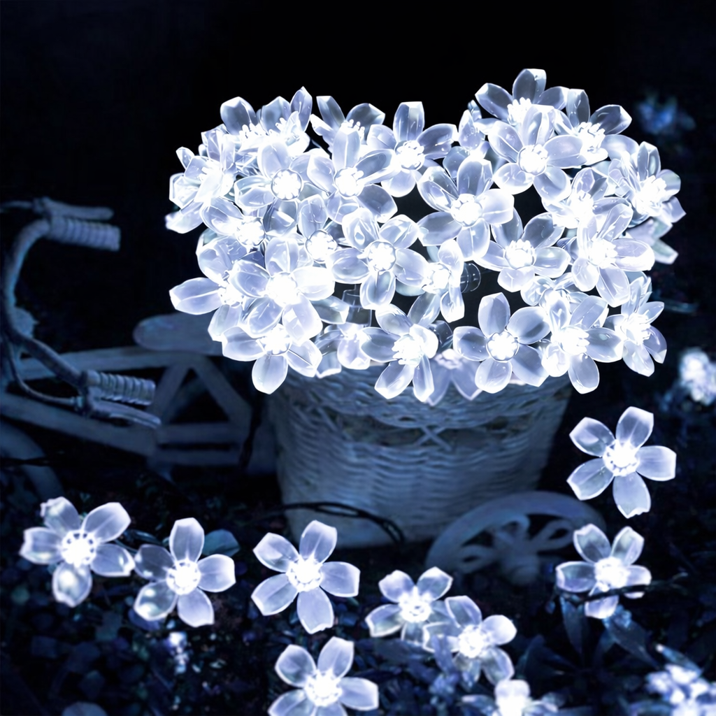 Guirlande Florales Solaire Extérieur - Blanc
