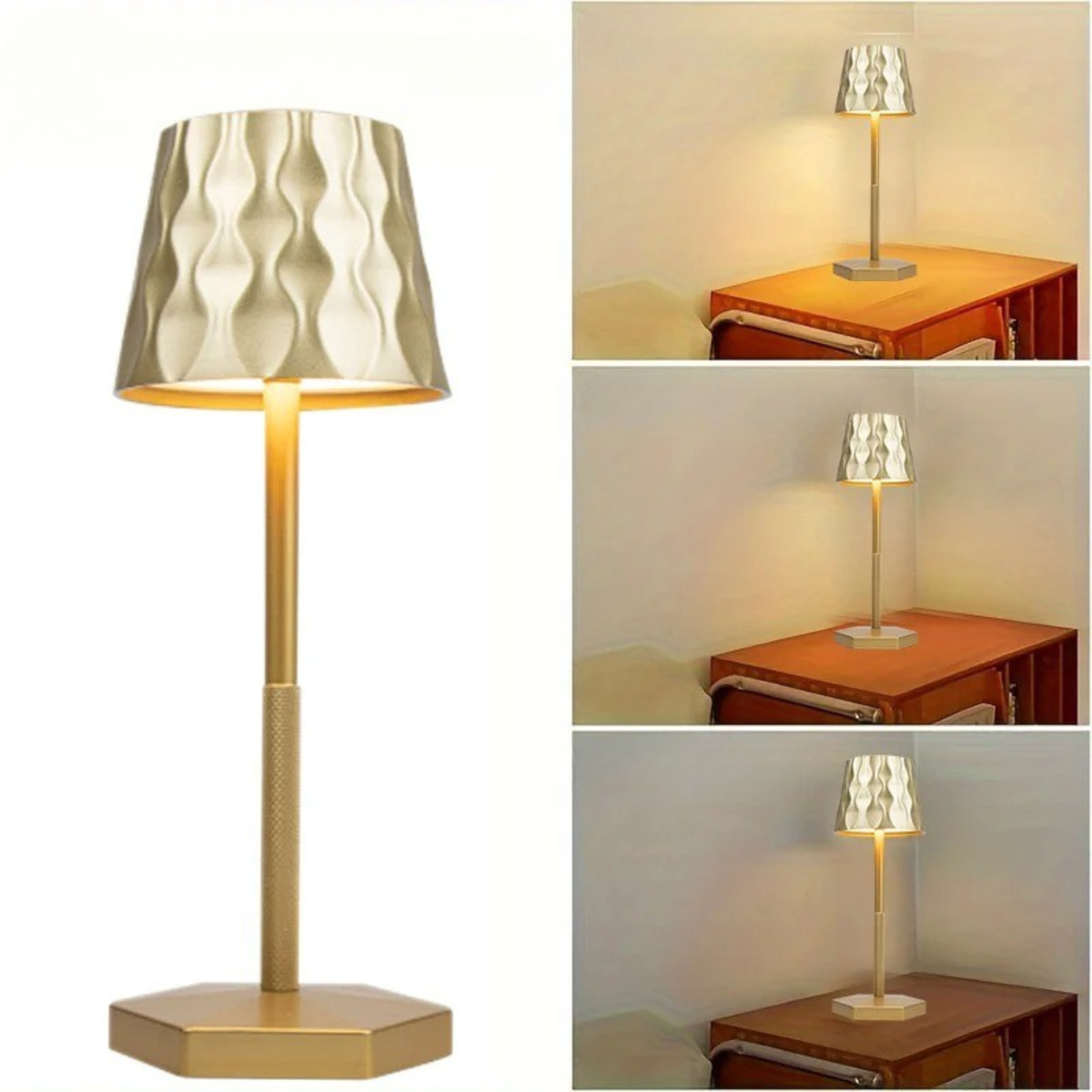 Lampe Sans Fil Cône Facetté
