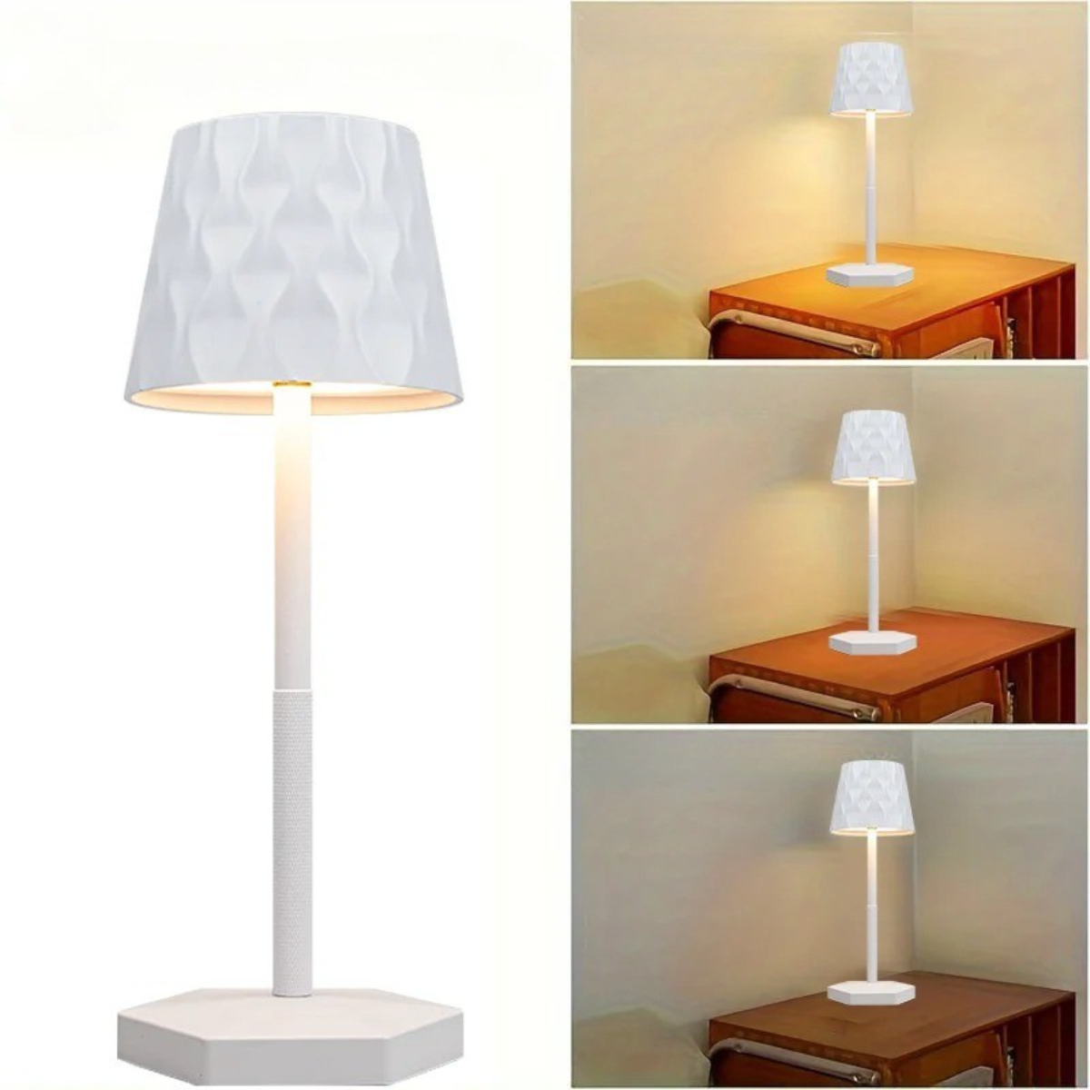 Lampe Sans Fil Cône Facetté
