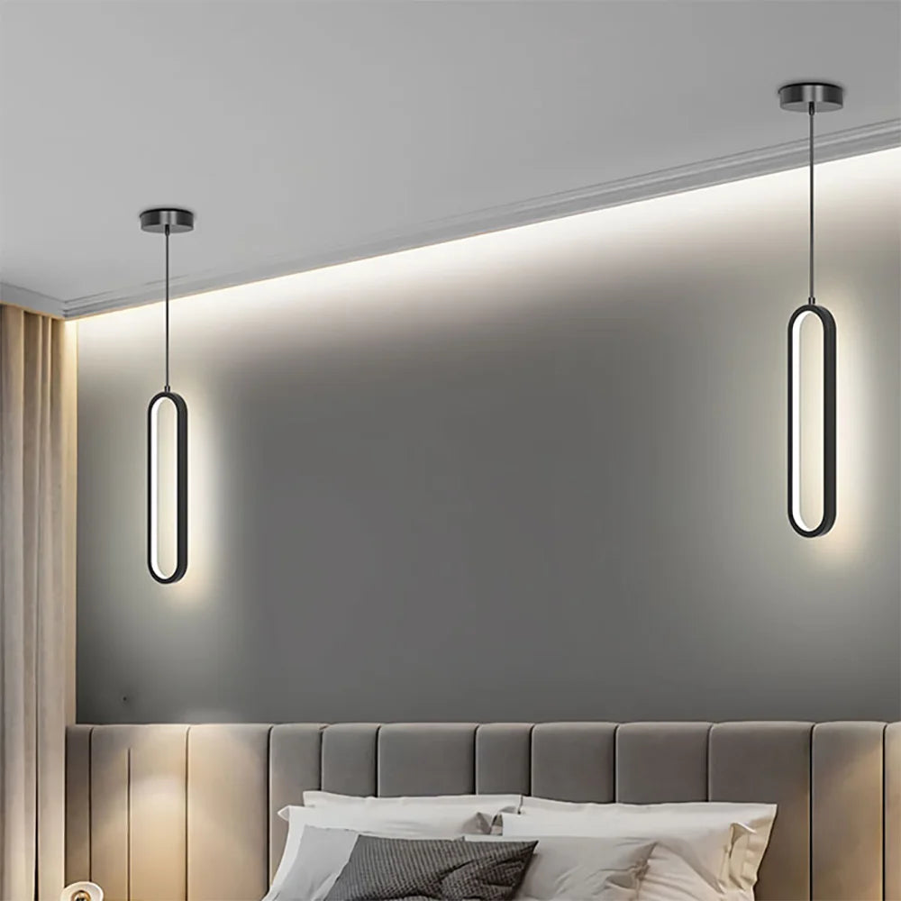 Luminaire Suspension Longue Ovale