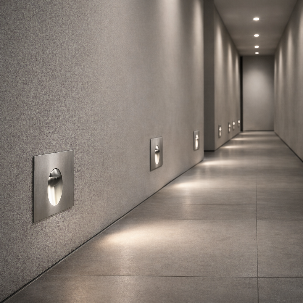 Applique Encastrée Carré 80mm - Argent