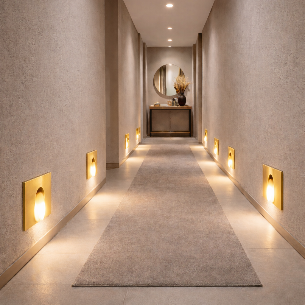 Applique Encastrée Carré 80mm - Or