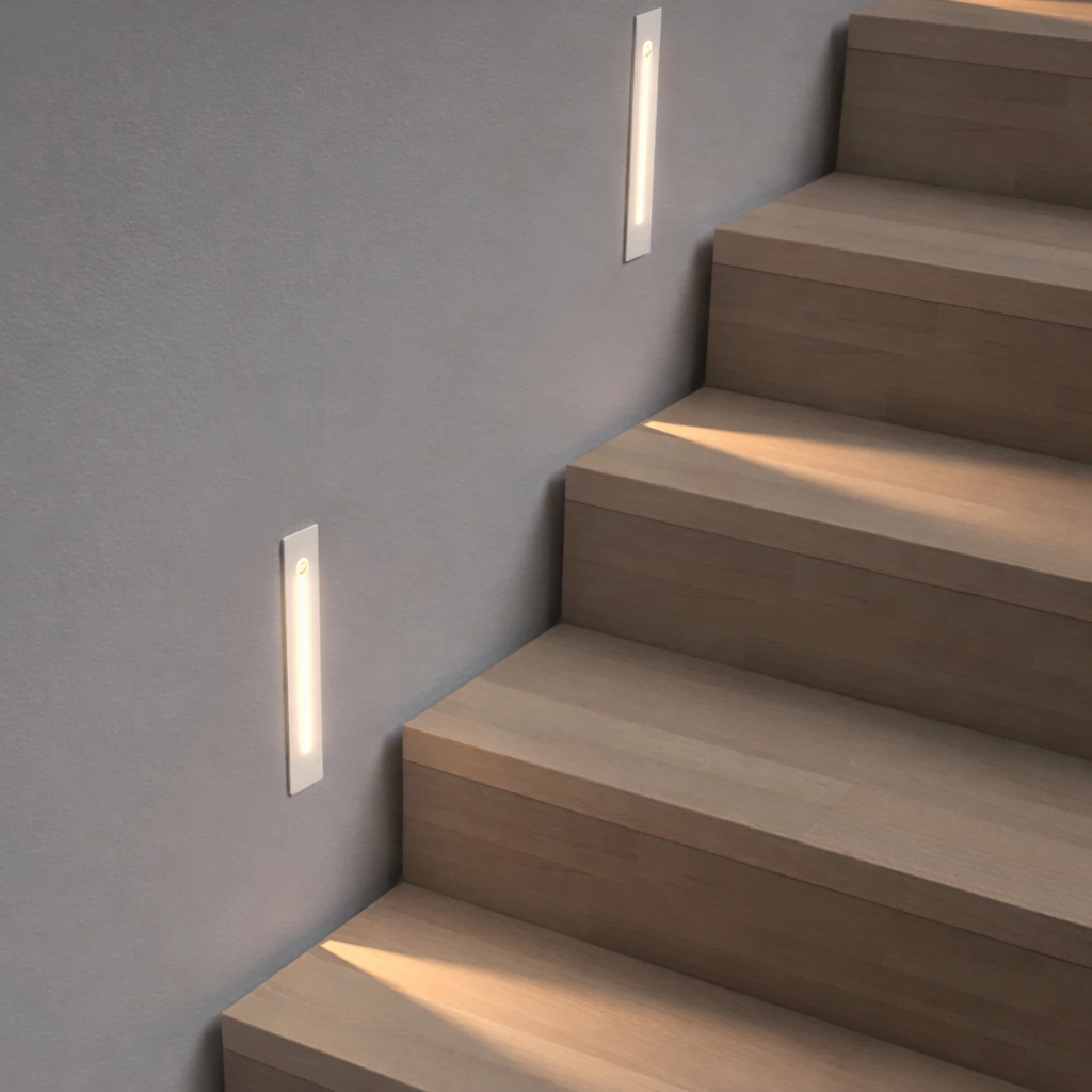 Applique Encastrée Rectangle Détecteur - Blanc