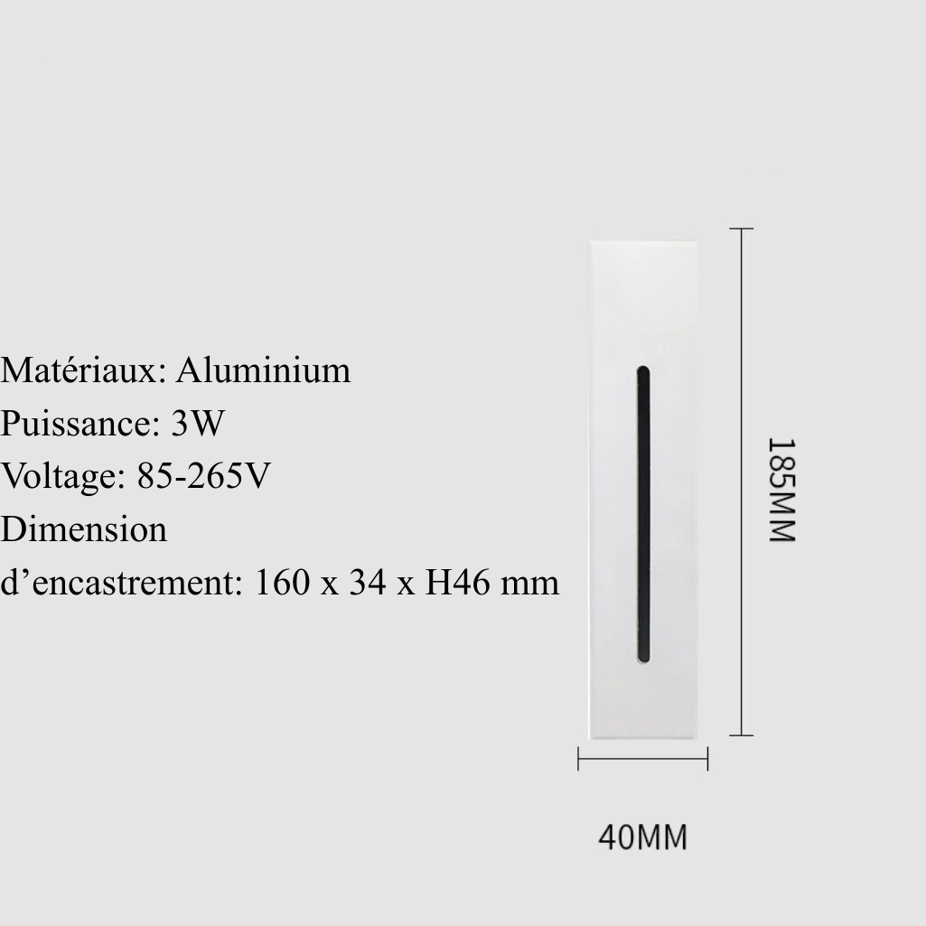 Applique Encastrée Rectangle - Blanc