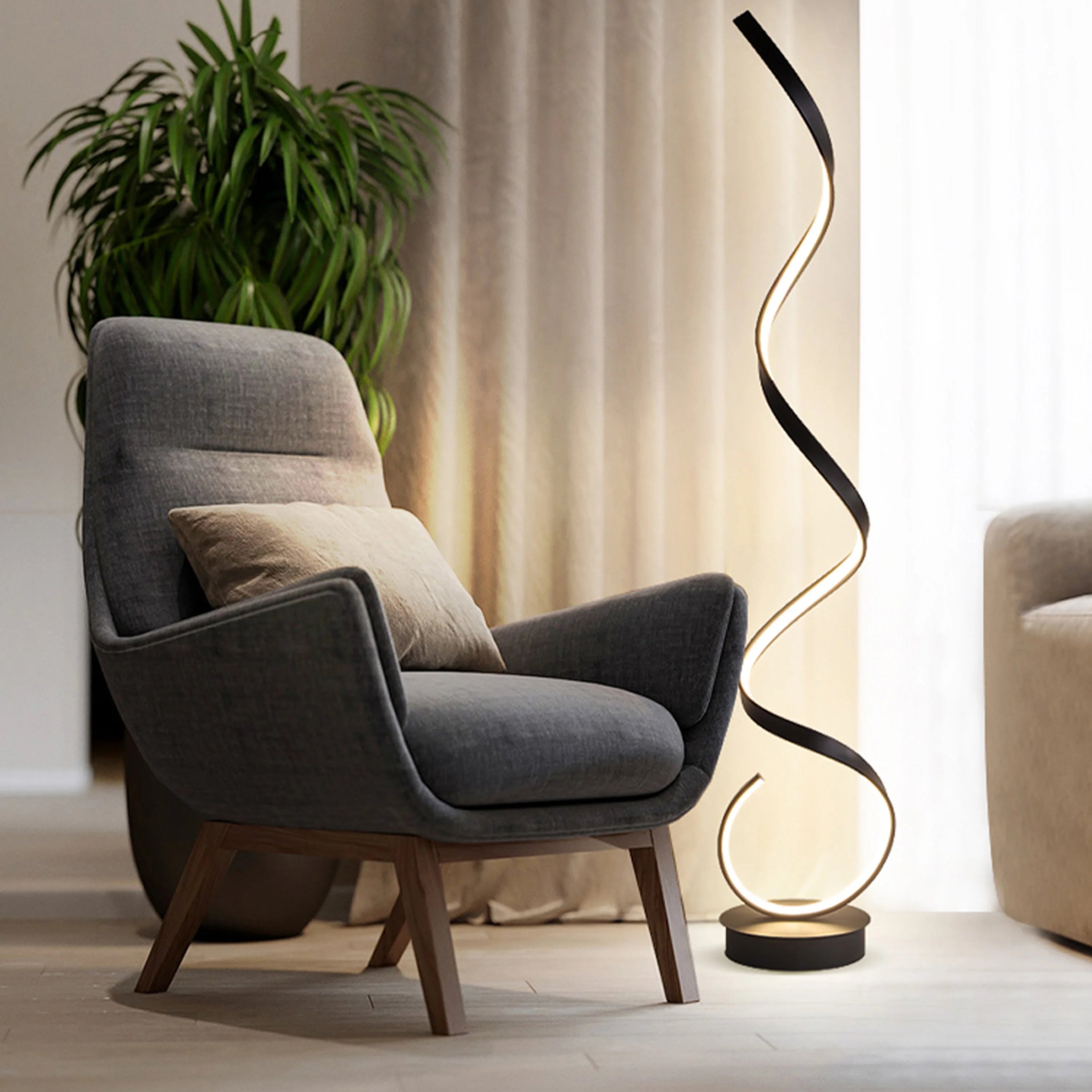 Luminaire Design Sur Pied - Noir