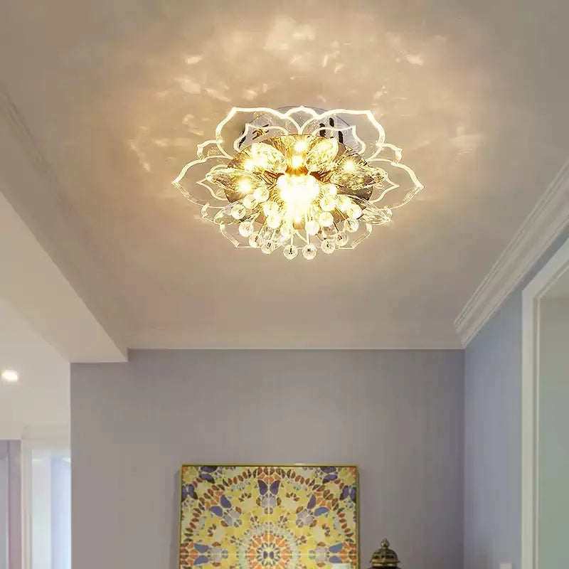 Fleur En Verre Luminaire - Blanc Chaud