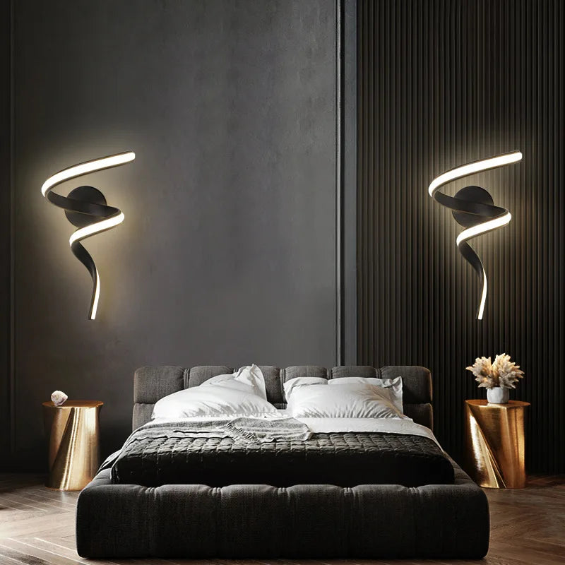Spiral Light Fixture - Black