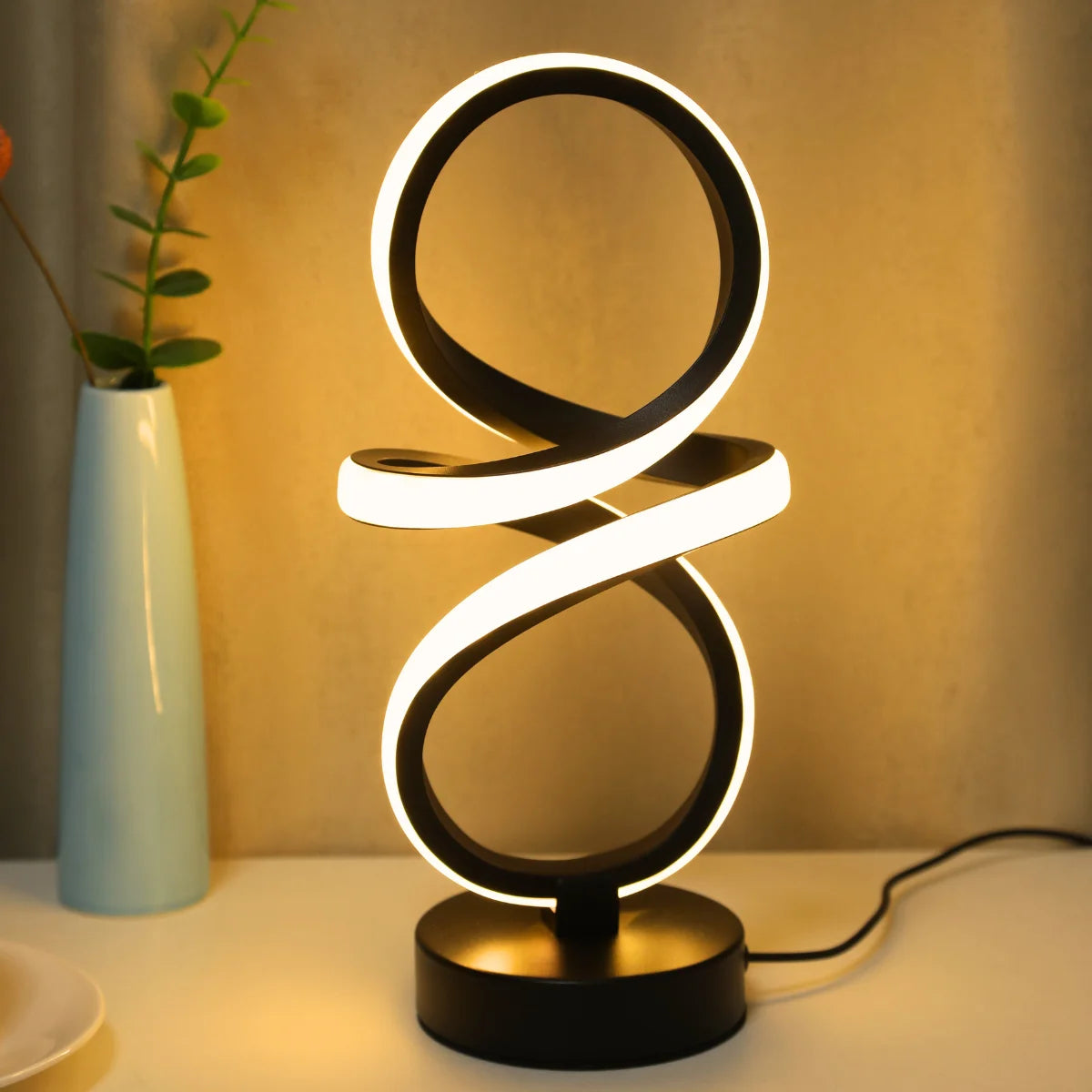 Lampe À Poser LED Torsadée