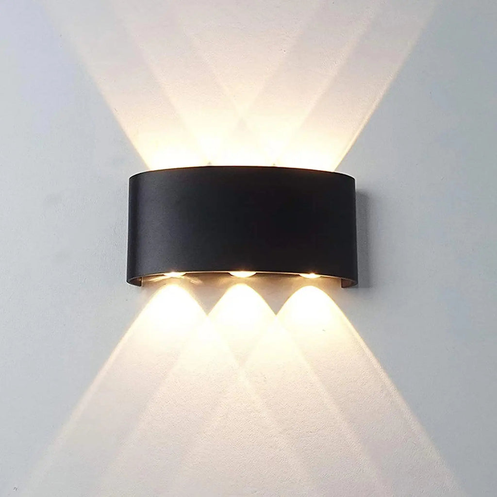 Round Outdoor Wall Light - Black