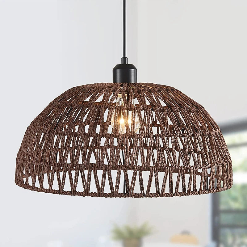 Hemp Pendant Light - Brown