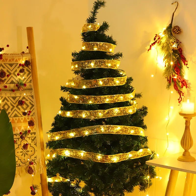 Guirlande Ruban Doré - Blanc Chaud