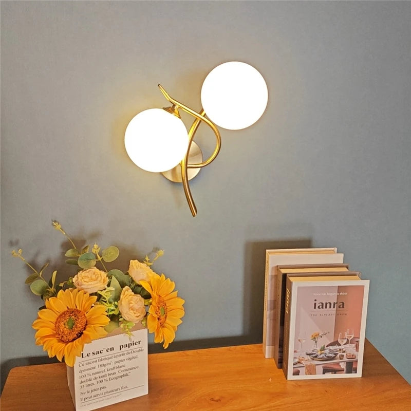 Luminaire Murales En Verre Design - Or