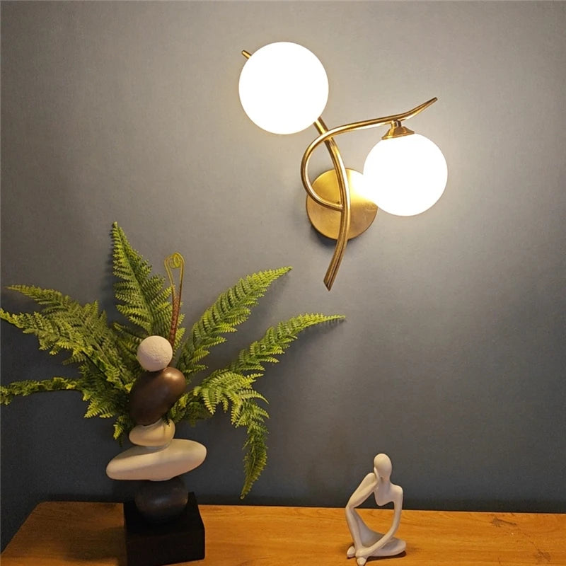 Luminaire Murales En Verre Design - Or