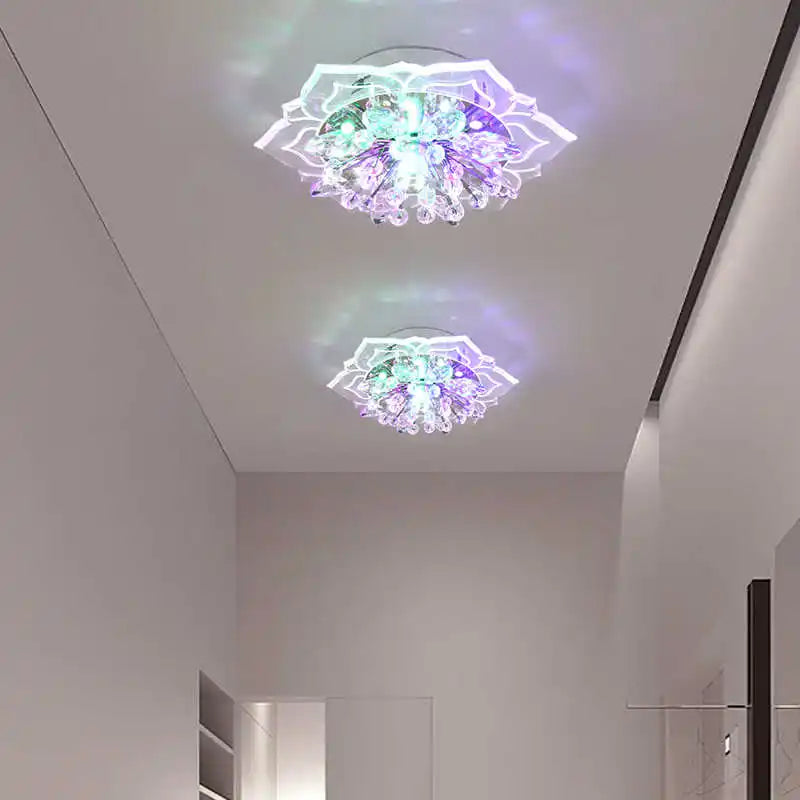 Glass Flower Light Fixture - Multicolor