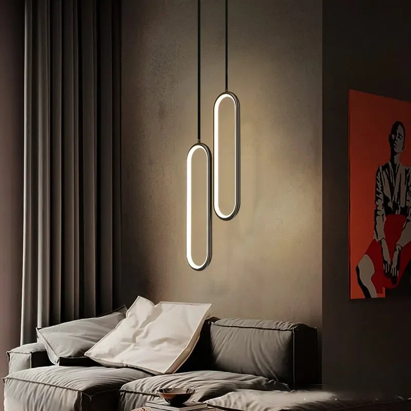 Luminaire Suspension Longue Ovale - x2