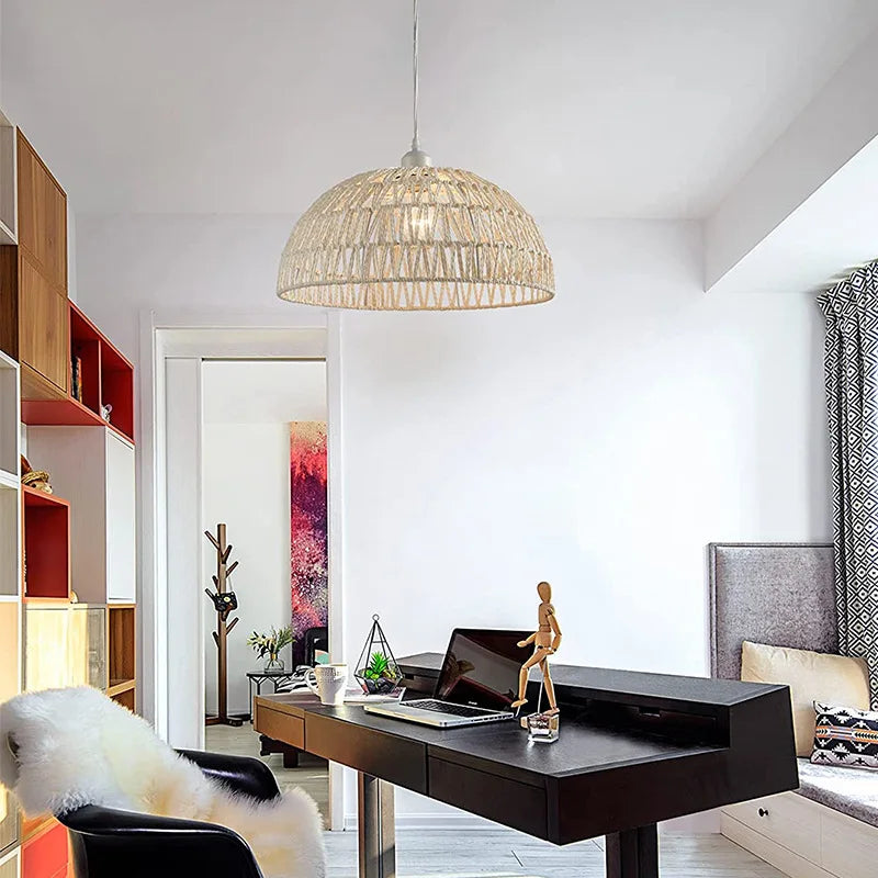 Suspension Luminaire Chanvre - Blanc