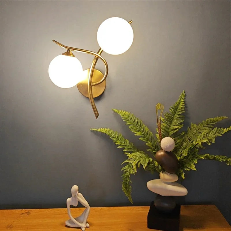 Luminaire Murales En Verre Design - Or
