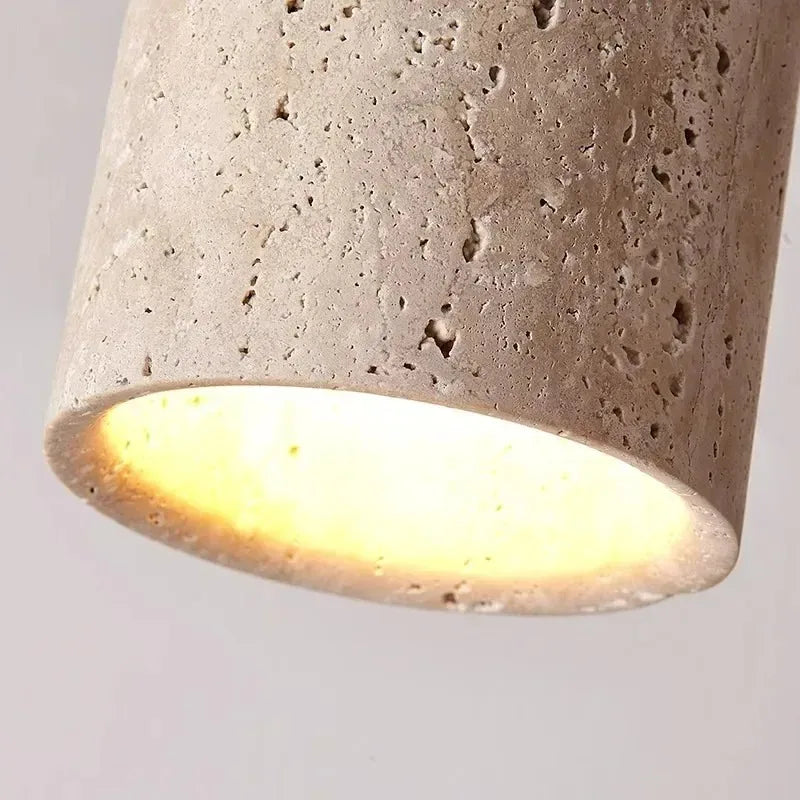 Plafonnier En Bois Et Pierre - 10cm