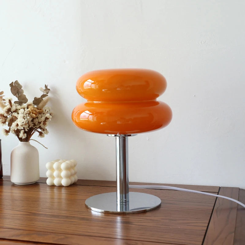 Lampe De Bureau En Verre - Orange
