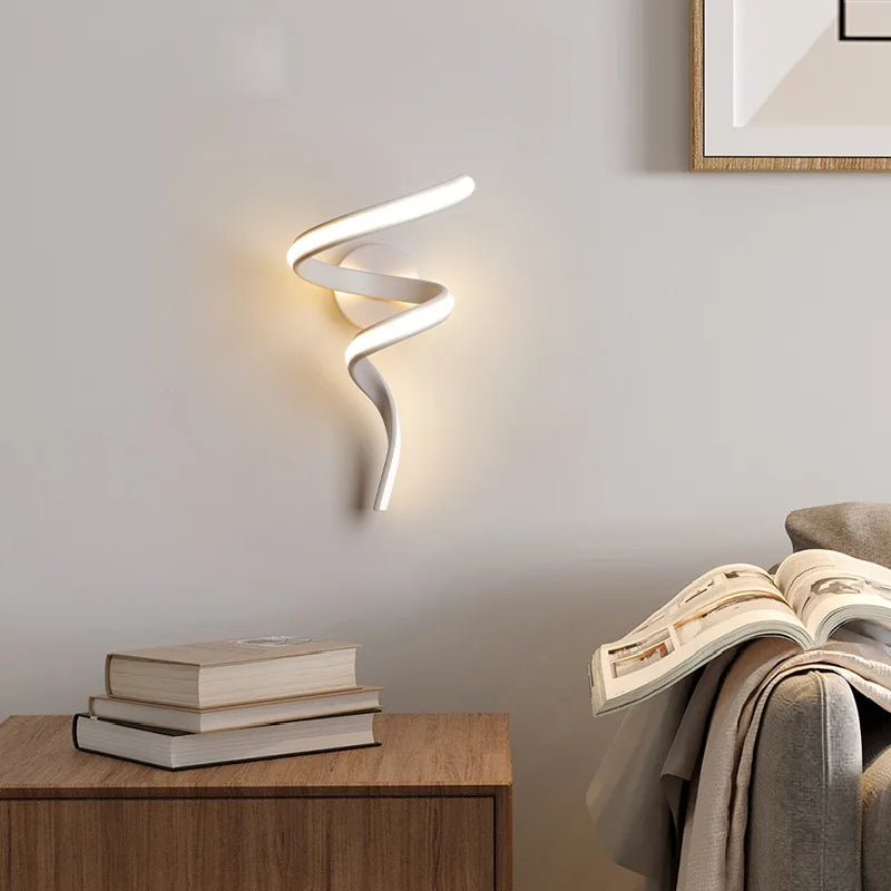 Spiral Light Fixture - White