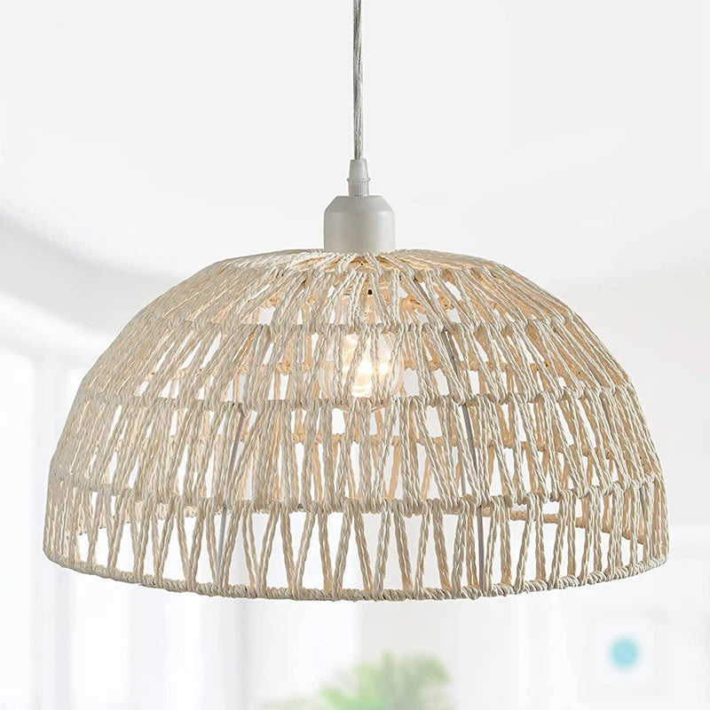 Hemp Pendant Light - White