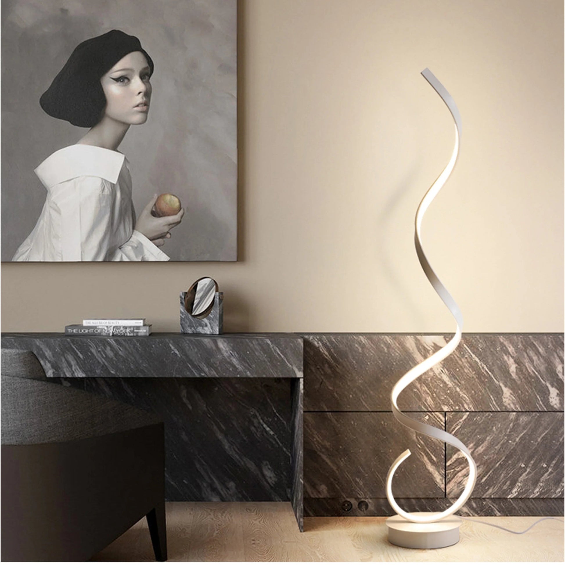 Luminaire Design Sur Pied - Blanc