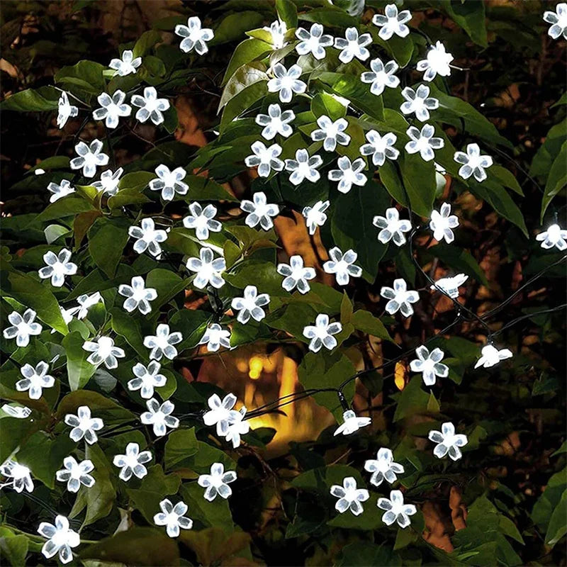 Guirlande Florales Solaire Extérieur - Blanc