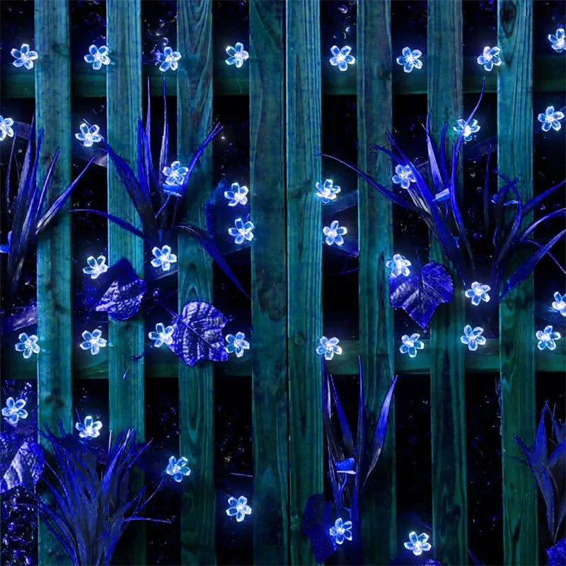 Guirlande Florales Solaire Extérieur - Bleu