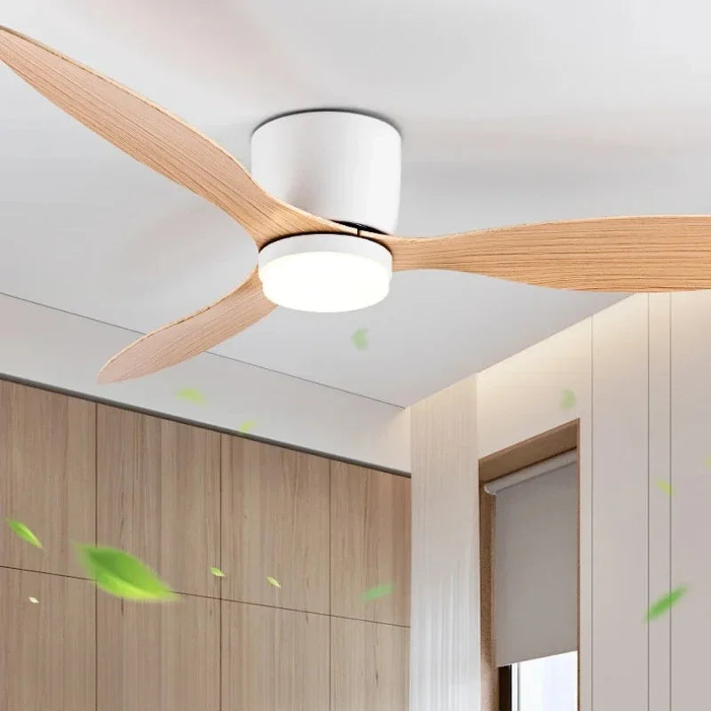 Luminaire Ventilateur - 3 Palmes Bois