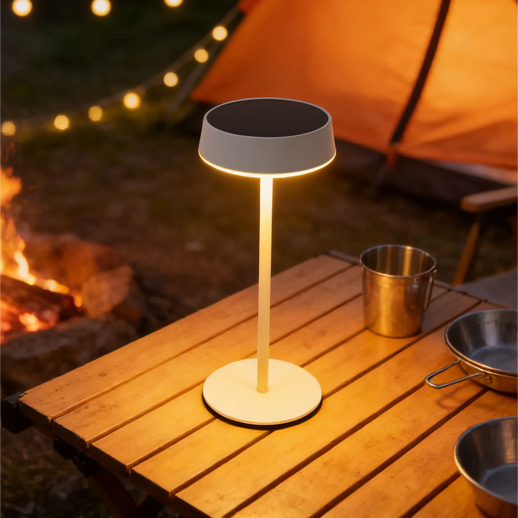 Lampe Solaire En Métal - Blanc