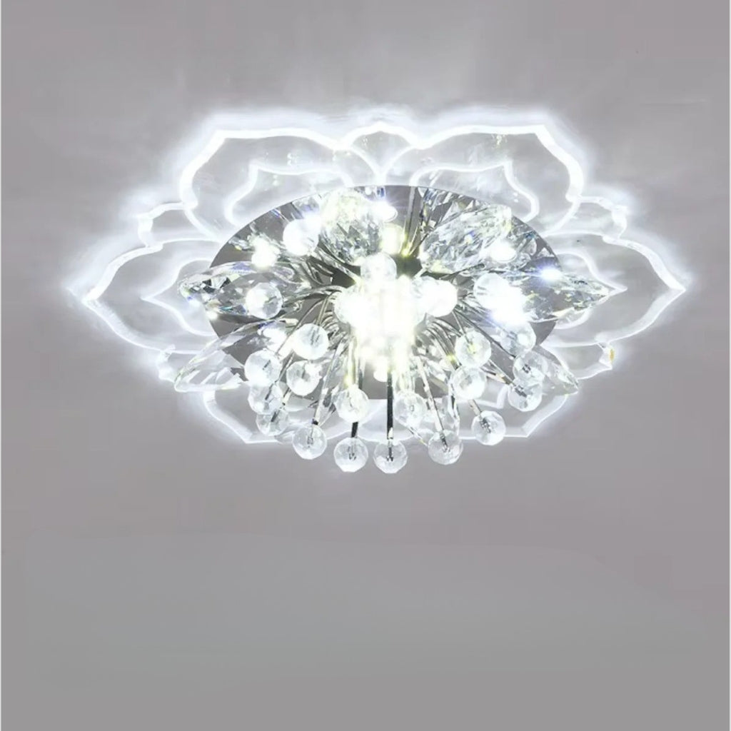 Fleur En Verre Luminaire - Blanc Froid