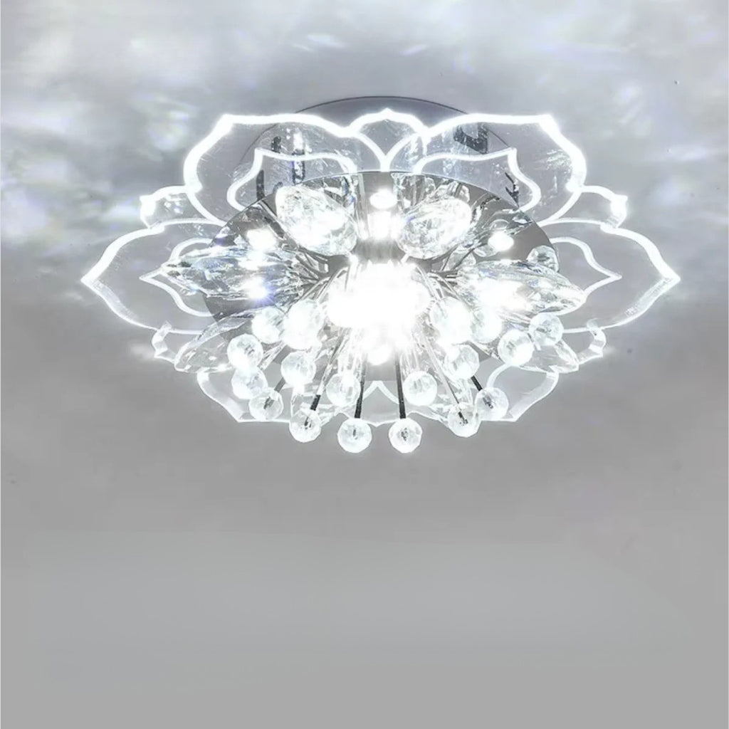 Fleur En Verre Luminaire - Blanc Froid