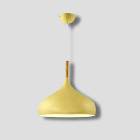 Luminaire En Bois Suspension - Jaune