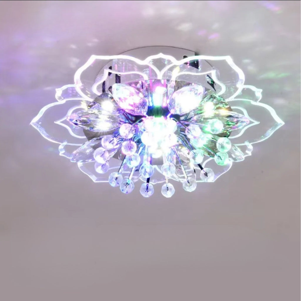 Glass Flower Light Fixture - Multicolor