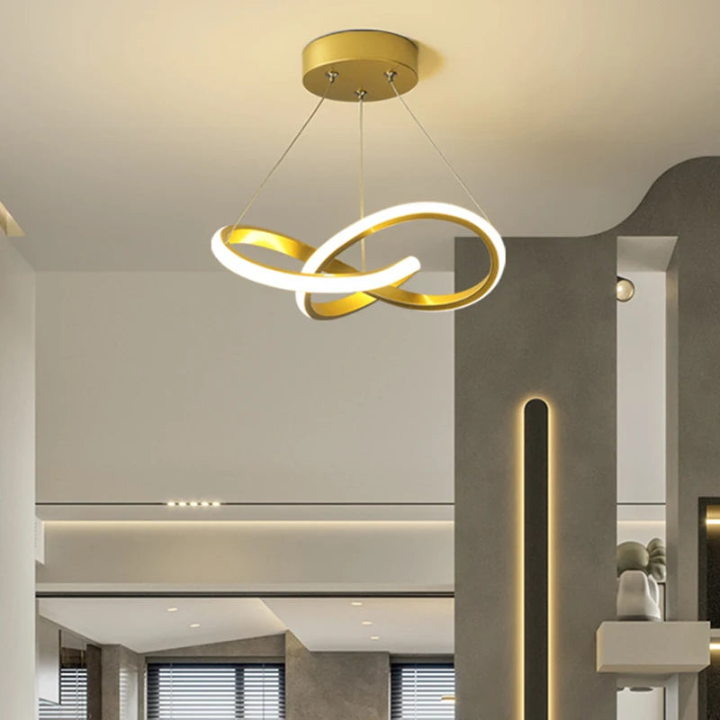 Luminaire Suspension Design Moderne - Or 24cm