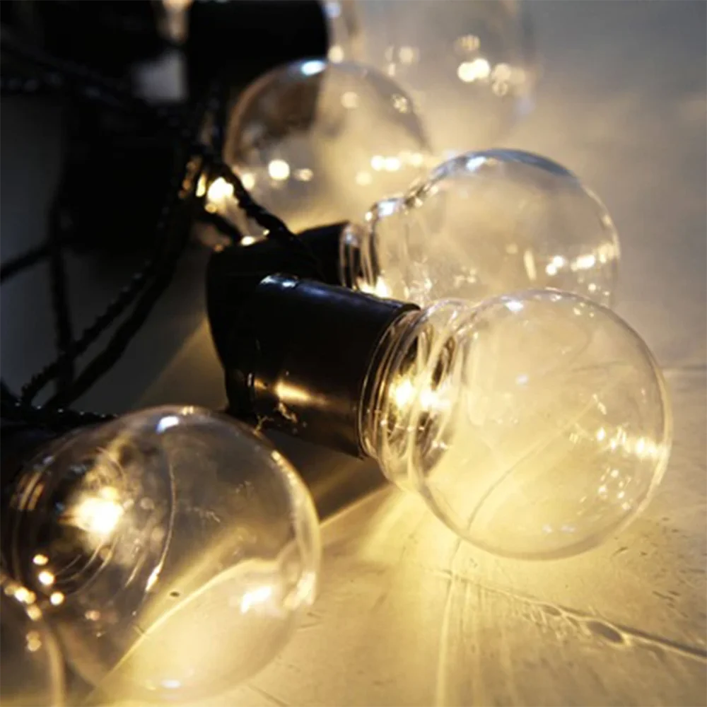 Guirlande Solaire Ampoule Globe - Blanc Chaud