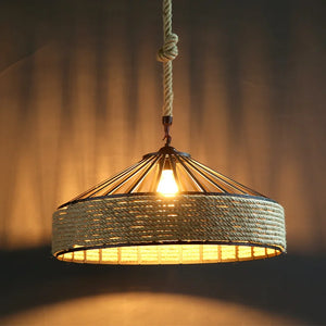 Pendant Light - Metal &amp; Hemp