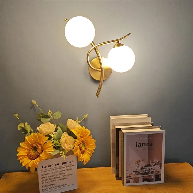 Luminaire Murales En Verre Design - Or