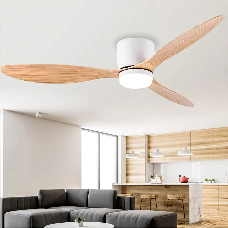 Luminaire Ventilateur - 3 Palmes Bois