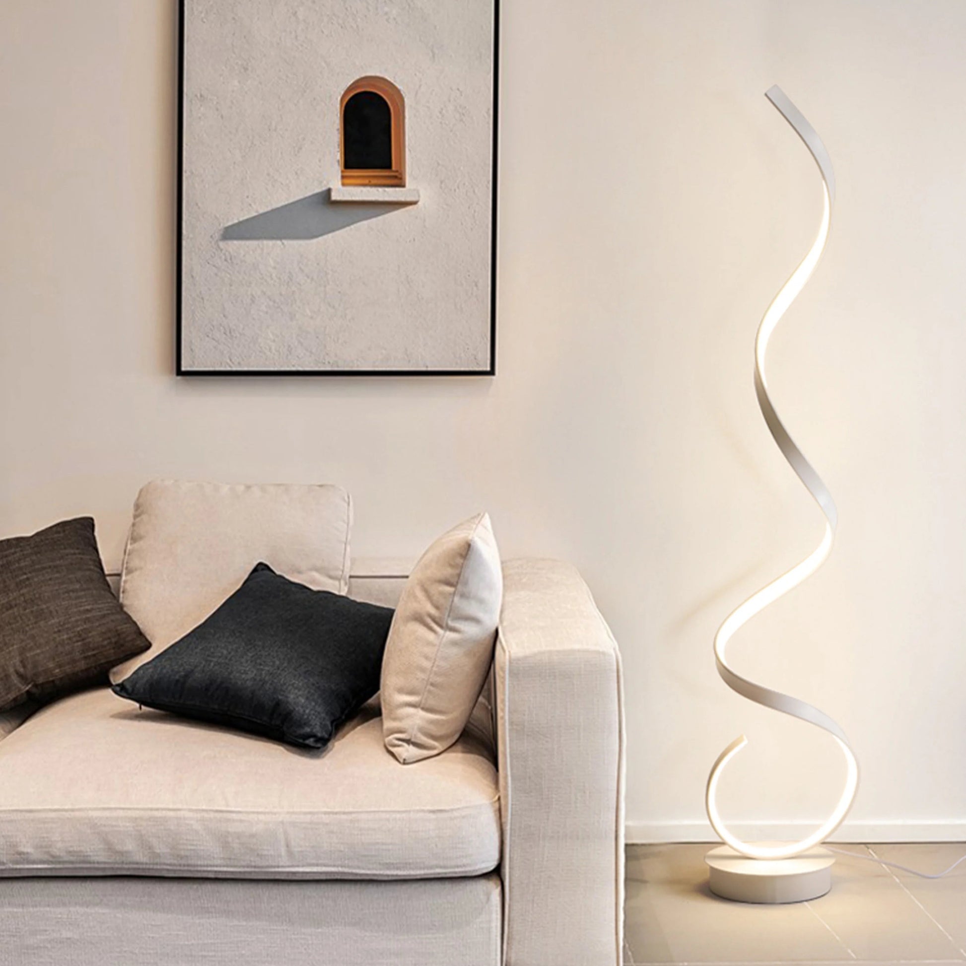 Luminaire Design Sur Pied - Blanc