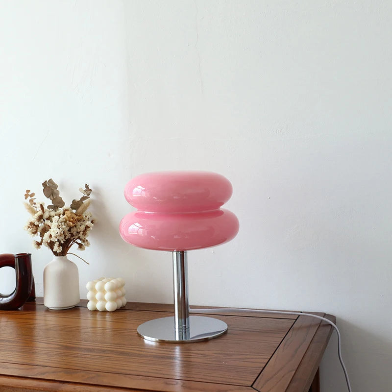 Lampe De Bureau En Verre - Rose
