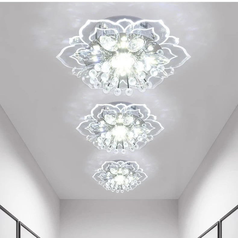 Fleur En Verre Luminaire - Blanc Froid