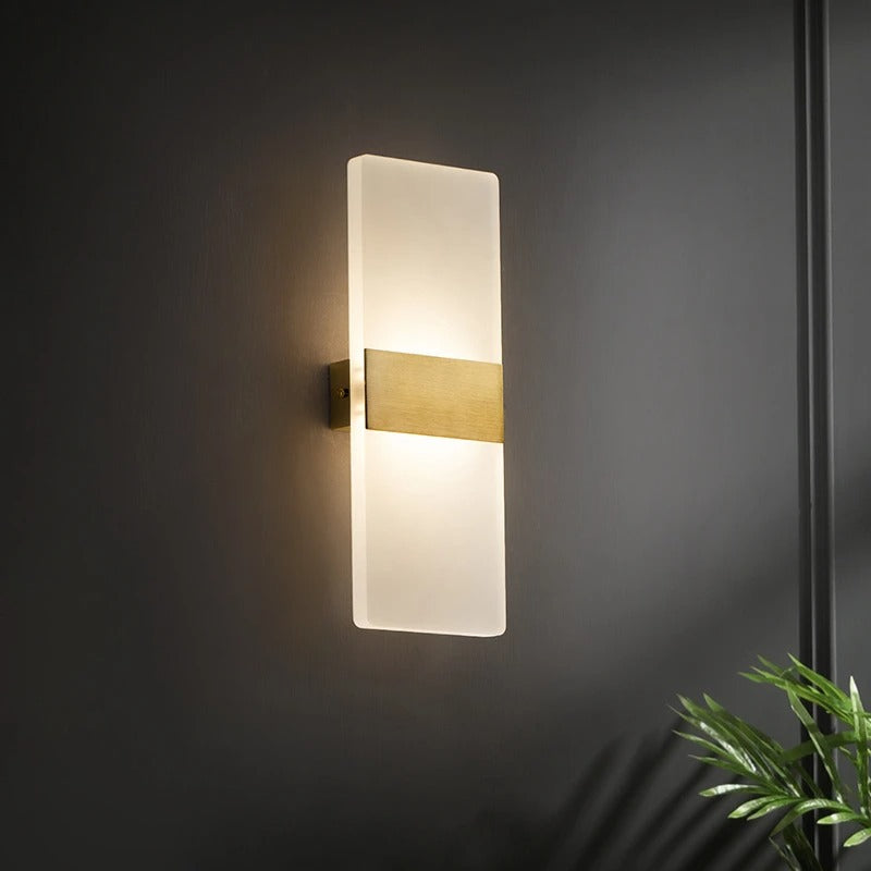 Luminaire En Verre - Or Brossé