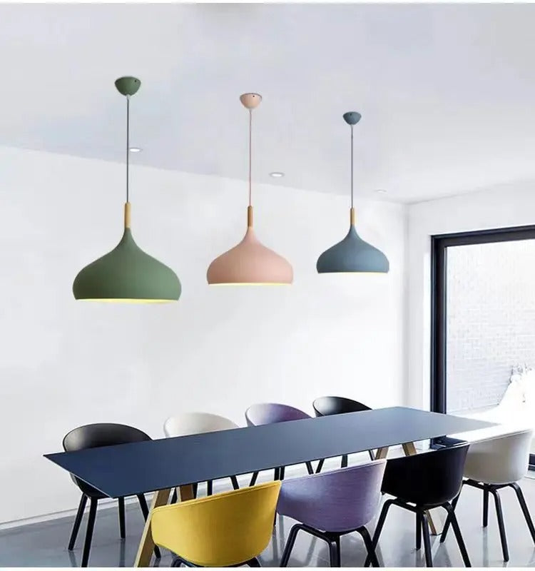 Wooden Pendant Light - White